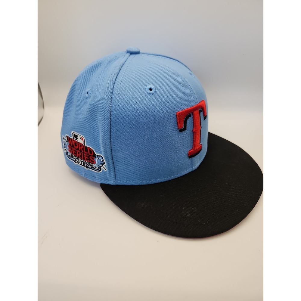 Texas Rangerslight Blu Baseball  Hat 2011 World Series Size 7‎ New Era 59FIFTY